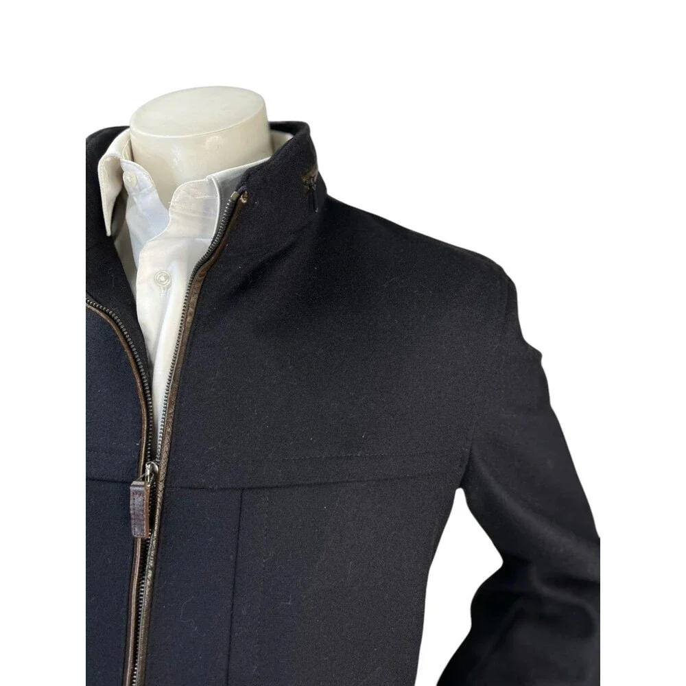 BULLOCK & JONES Men Sz 40 Bomber Jacket Thick Wool Windproof Italy (Ret.$1,100)